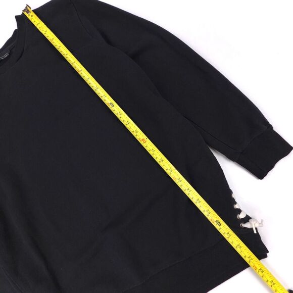 ALL SAINTS Kim Sweat Lace Up Sweatshirt Grunge Minimal Athleisure Lounge Black - Picture 3 of 9